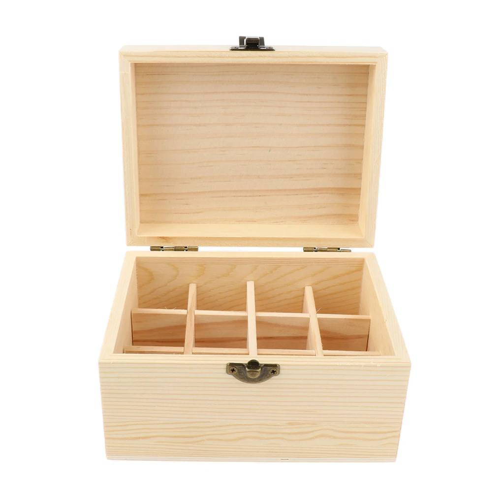Adjustable Compartments 12 Slots Essential Oil Wood Storage Box Display Carry