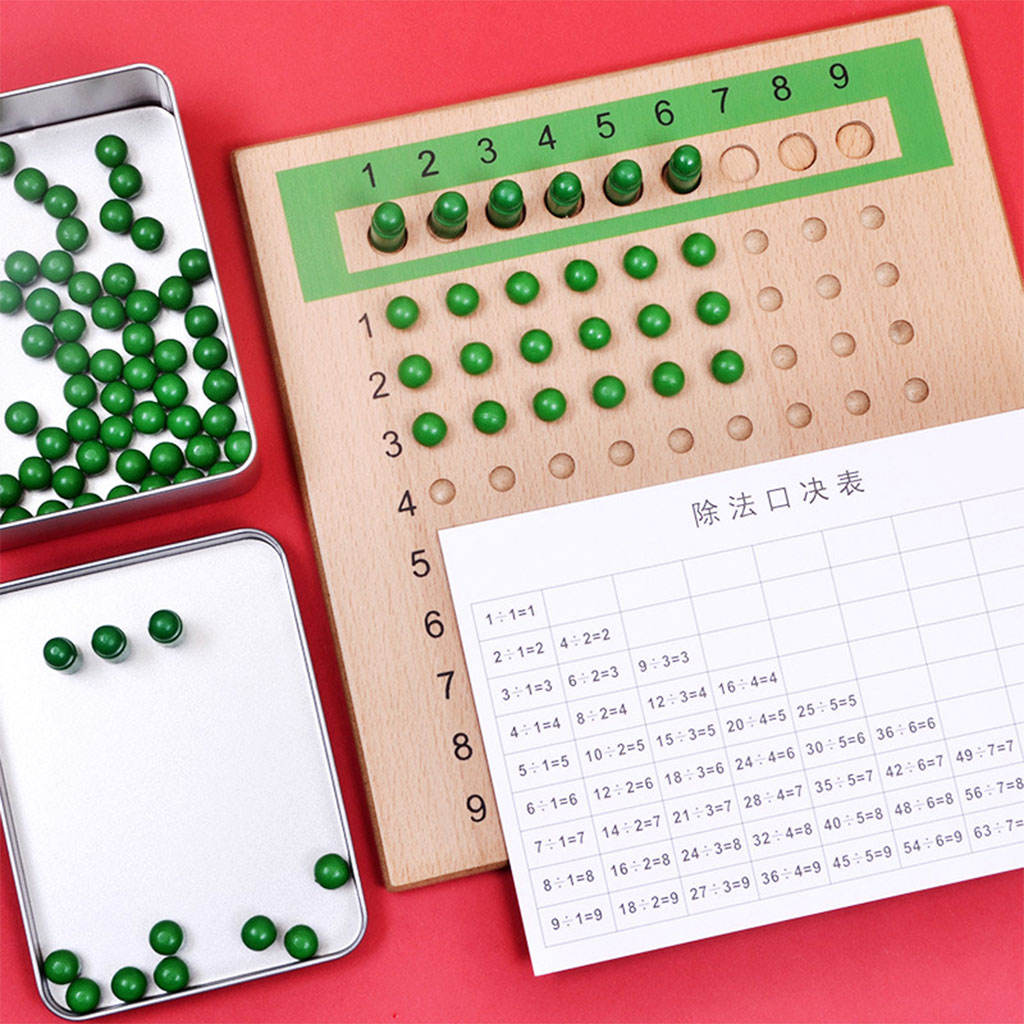 Montessori Math Teaching Aids Multiplication Division Toys Board Early Development Practice