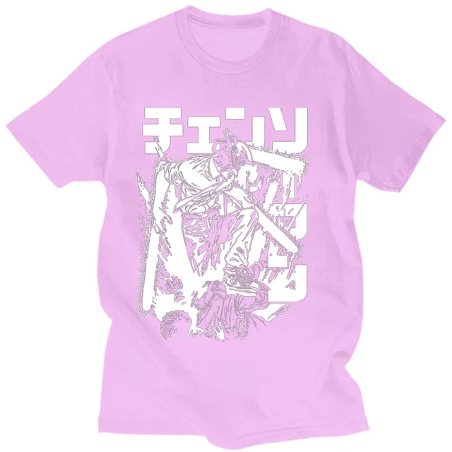 Camiseta masculina masculina motosserra Pochita camiseta anime estampa de  mangá Makima camiseta casual de manga curta, , 4XG em Promoção é no Bondfaro