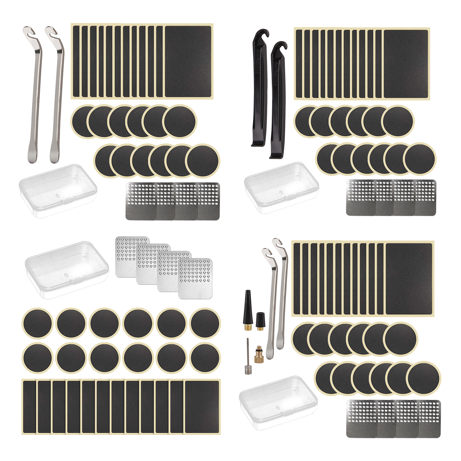 Glueless Bike Tire Puncture Repair Patch Kit – Adhesive Patches & Scuffer for Bicycle Inner Tube Repair for Road Mountain Bike