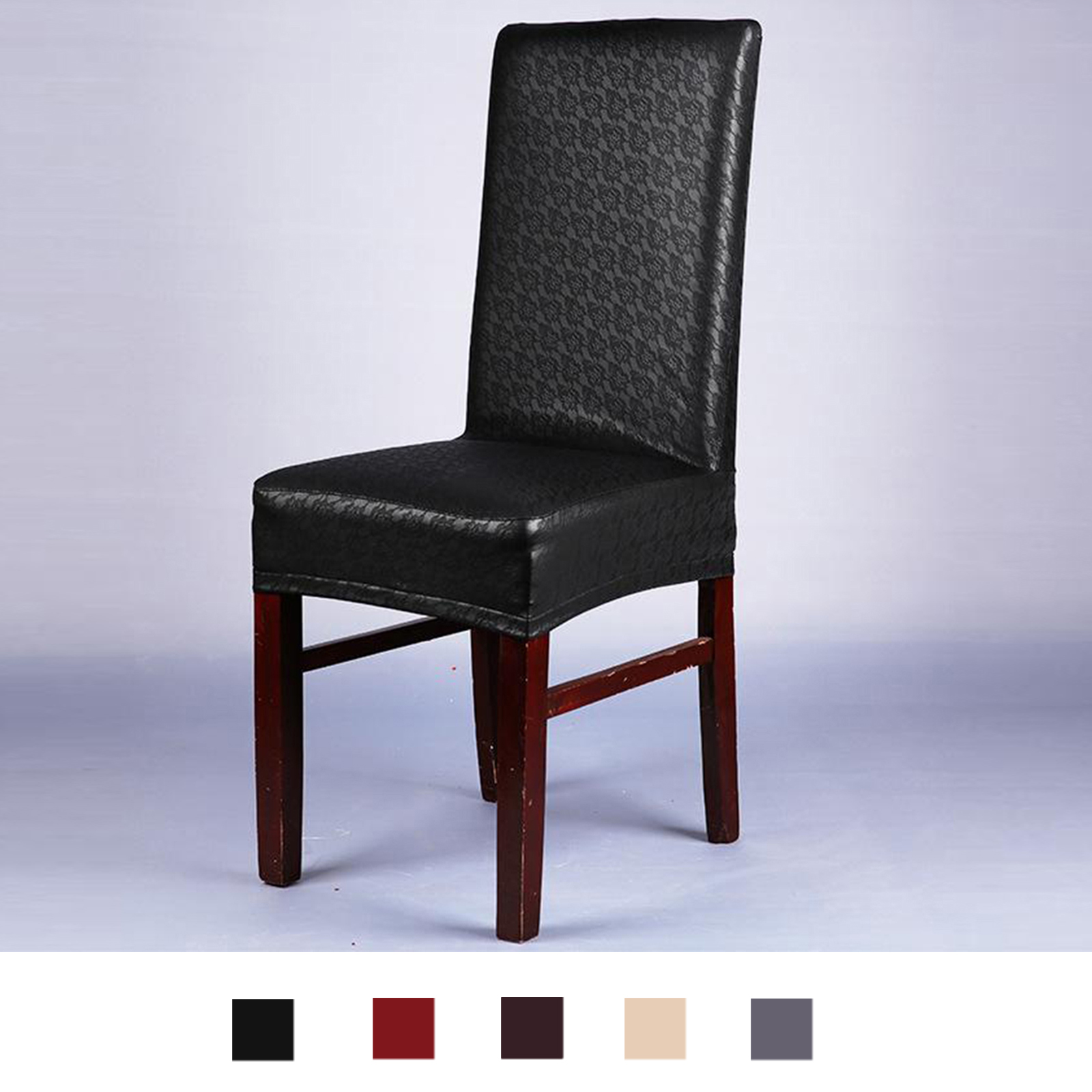 PU Leather Chair Cover Wedding Restaurant Decorative Seat Slipcover One Size