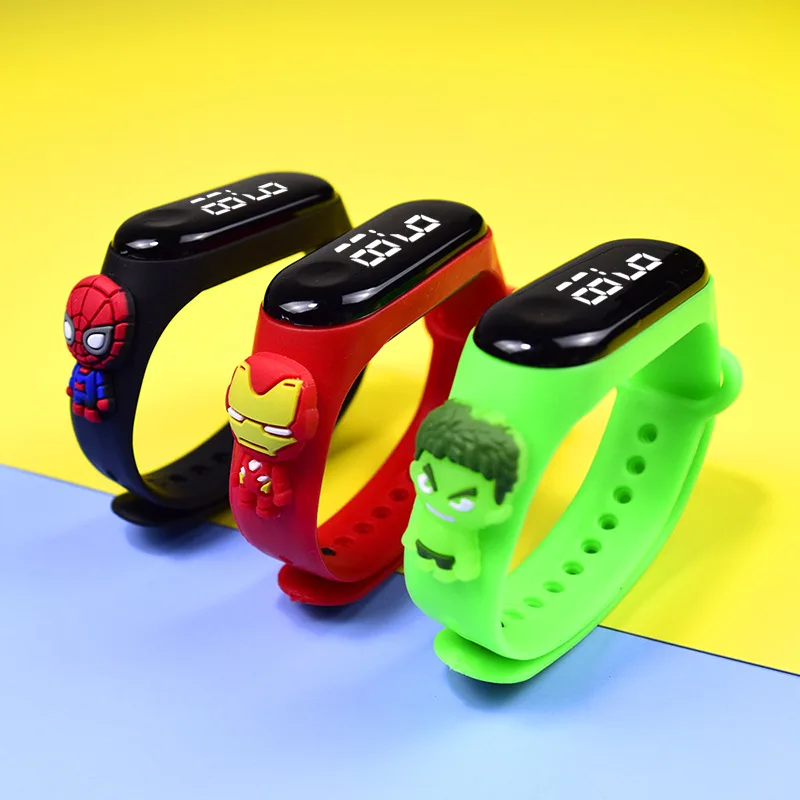 Reloj Digital de Marvel para Pulsera Deportiva Informal de Silicona con LED de Spider Man, Iron Man, Mickey y Minnie|Relojes de - AliExpress