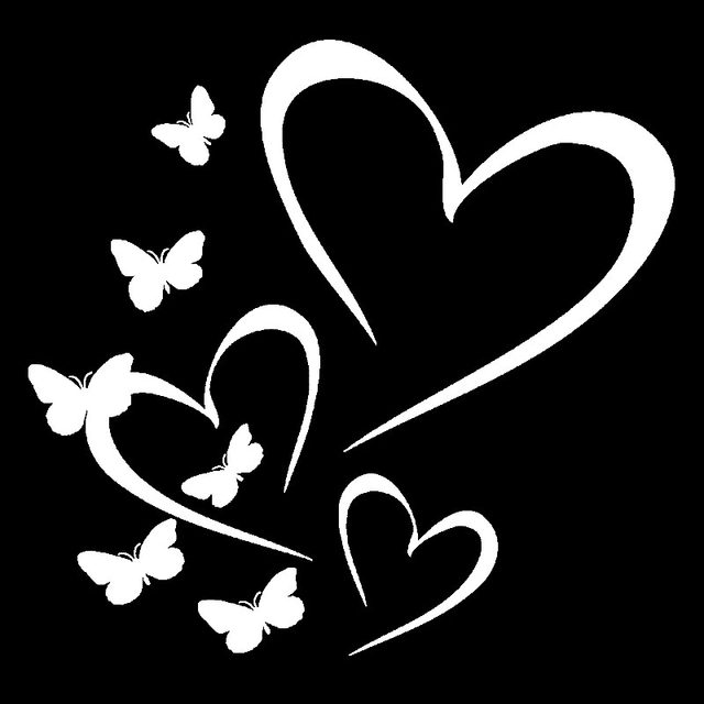 Butterfly With Hearts And Flowers Vinyl Decal Sticker – FineLineFX Vinyl  Decals & Car Stickers