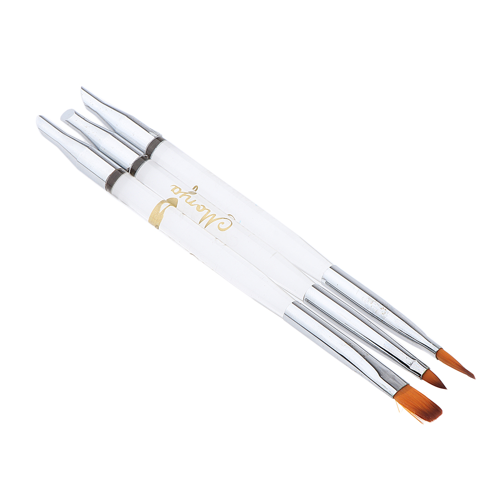 3Pcs 3 Sizes Head Nail Art Drawing Painting Pen Liner Brushes Manicure Tools