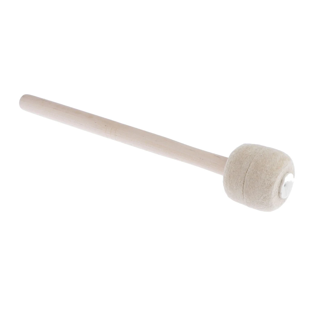 Heavy Duty Bass Drum Mallet Wool Felt Head Percussion Accessory Wooden