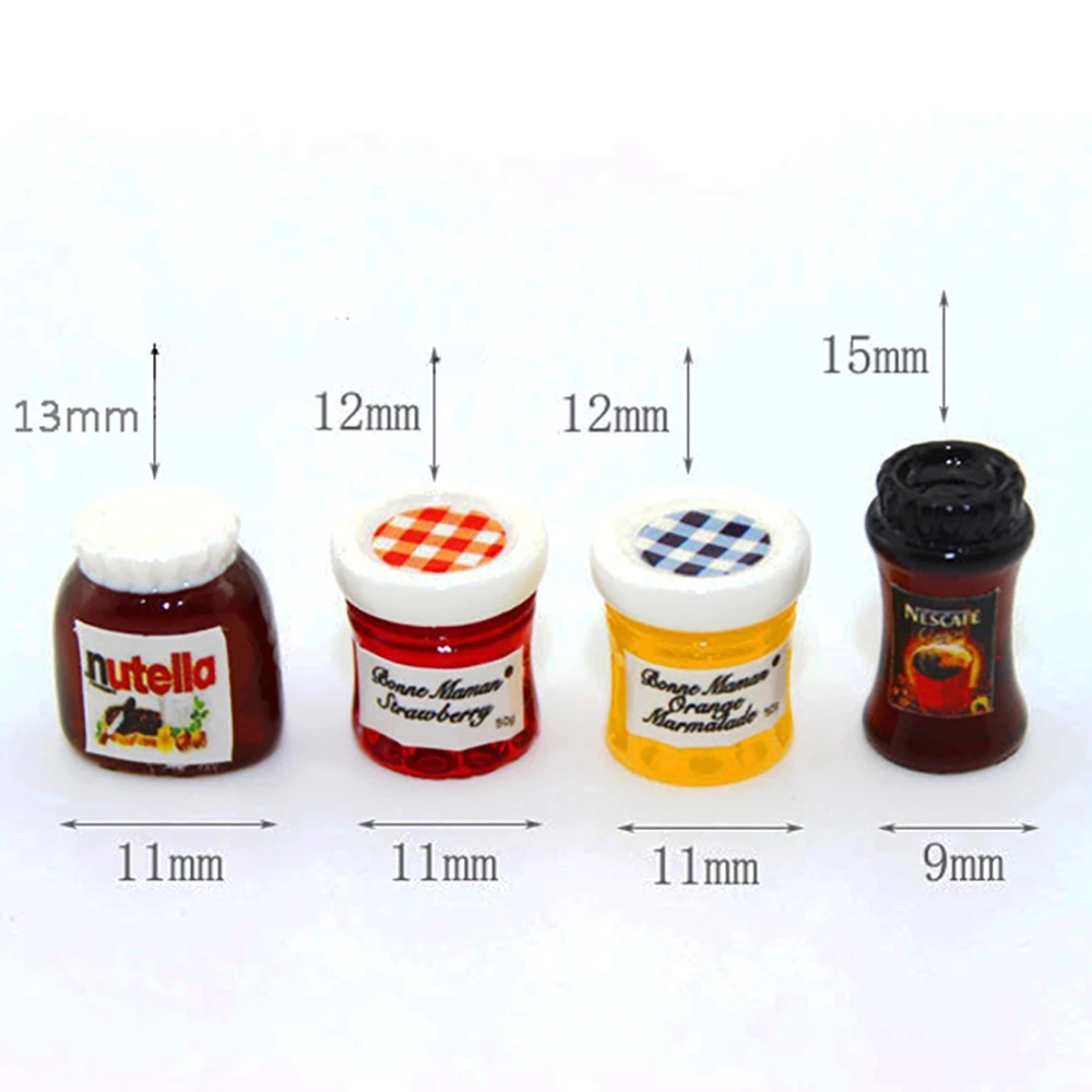 Миниатюрные аксессуары для кукольного домика Nutella Jam, 4 шт., 1/12,  имитация кофе, кухня, еда, специи, кукольный домик, украшение для дома |  AliExpress