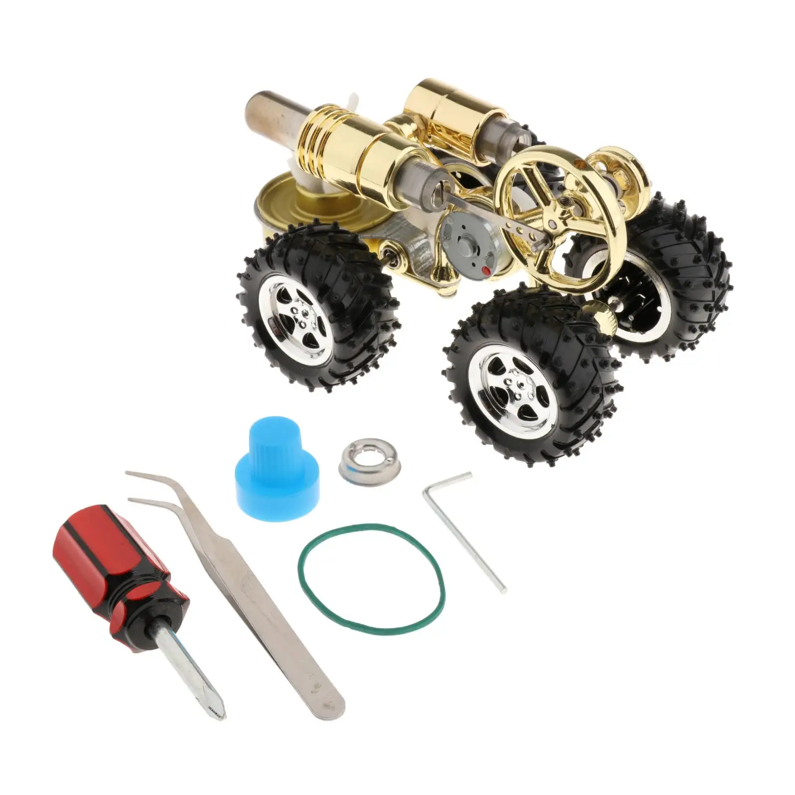 Air Stirling Engine Car Model with LED Light Teens Educational Toy Creative Gift for Boyfriend Girlfriend