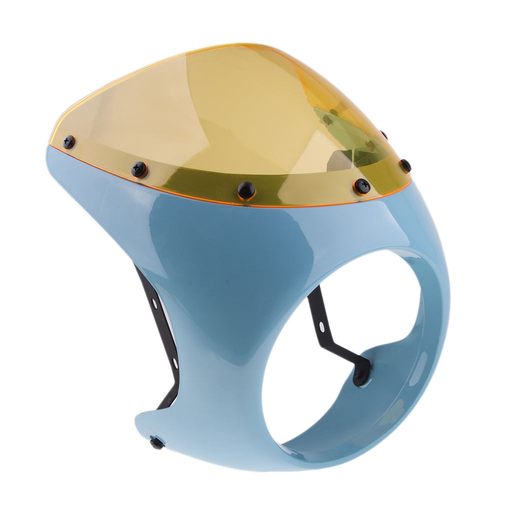 7'' Round Headlight Fairing Windscreen Windshield Cover for Retro Cafe Racer