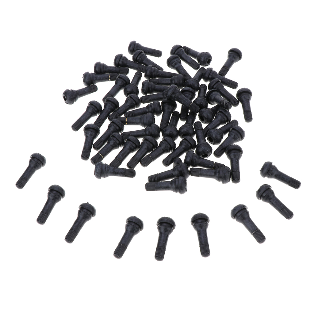 100PCS TR413 Rubber Tire Valve Stems, Car Tubeless Vacuum Snap-in Tyre Valve Stems for  0.453” 11.5mm Rim Holes on Vehicles