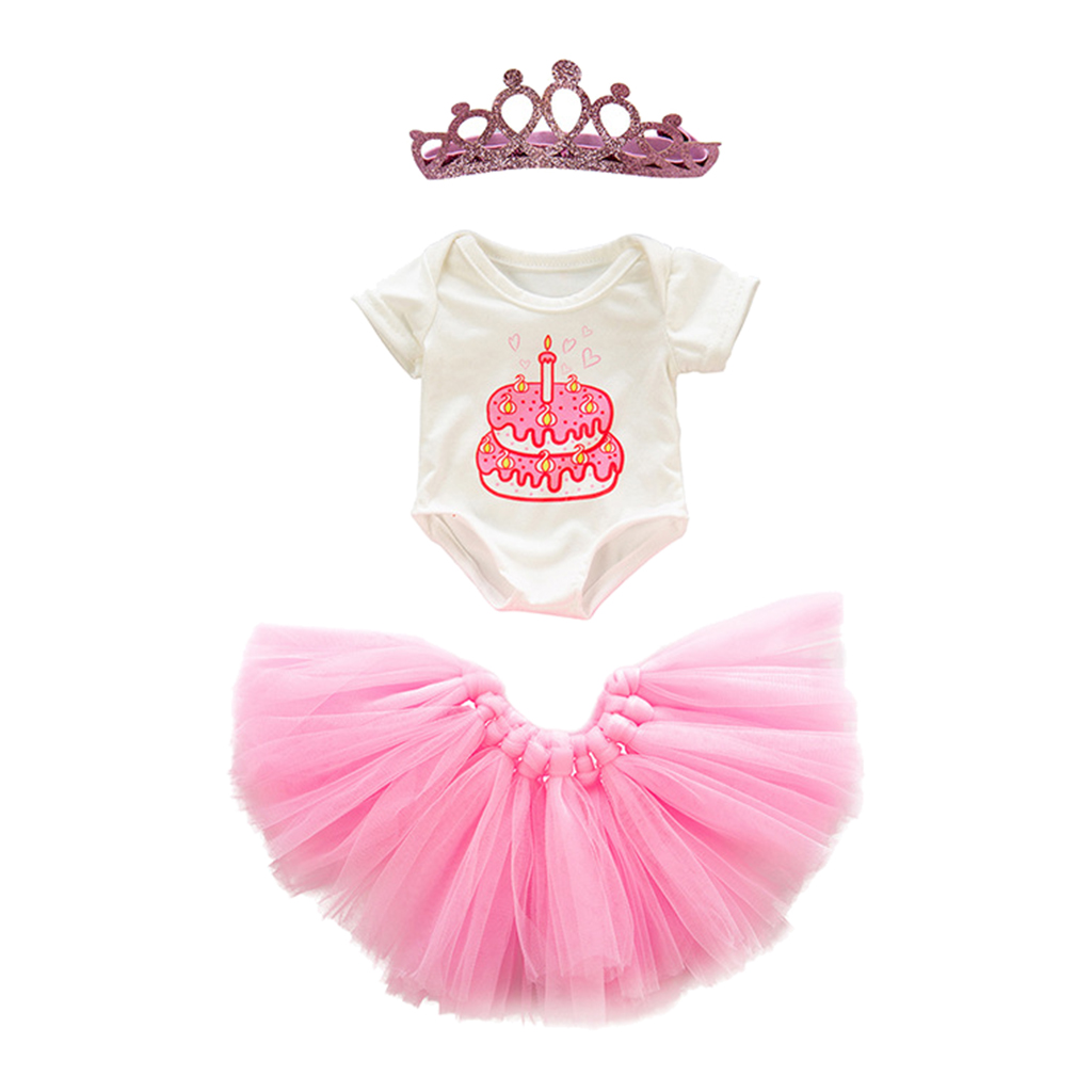 Doll Sweet Princess Skirt Bodysuit & Crown Set for 18'' American Doll Accessory