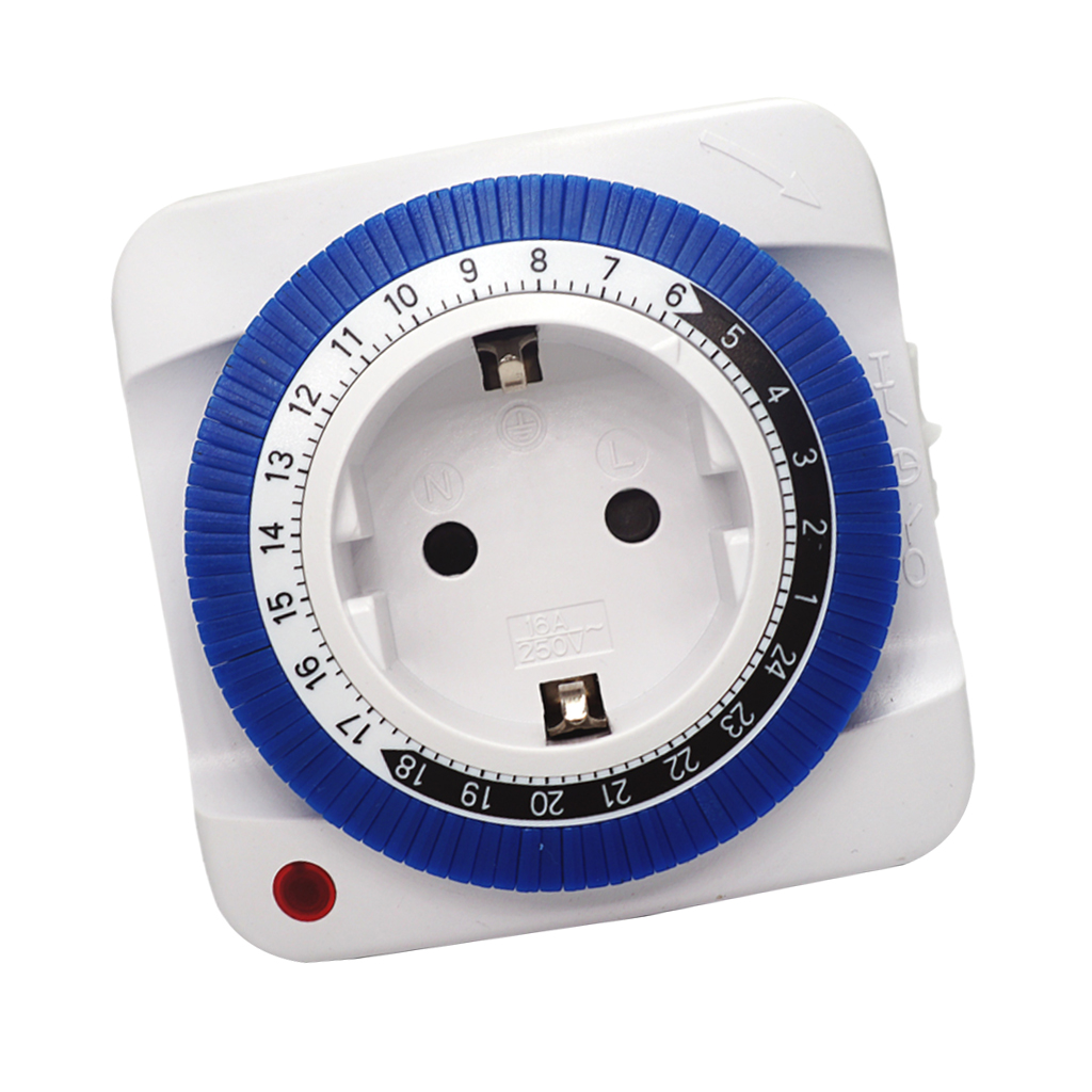 24Hour Mechanical Outlet Timer Home Appliace Interval Clock Wall Plate EU