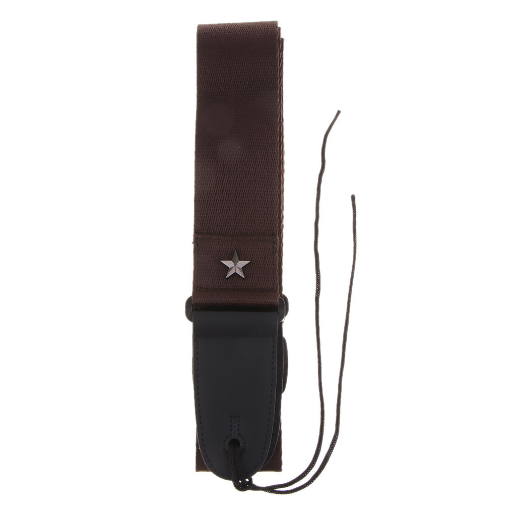 Fashion Guitar Strap,  Five-pointed Star Leather Guitar Belt, Wide Adjustment Range 90 -115cm