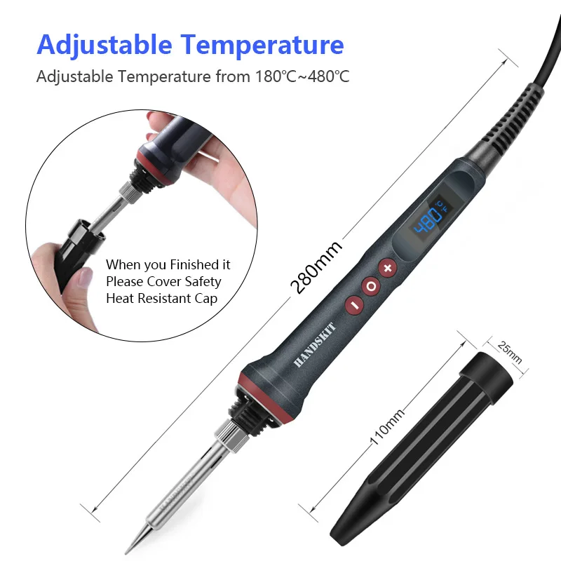 90W high power digital LCD electric soldering iron 110V / 220V adjustable temperature 4-core solder soldering iron station