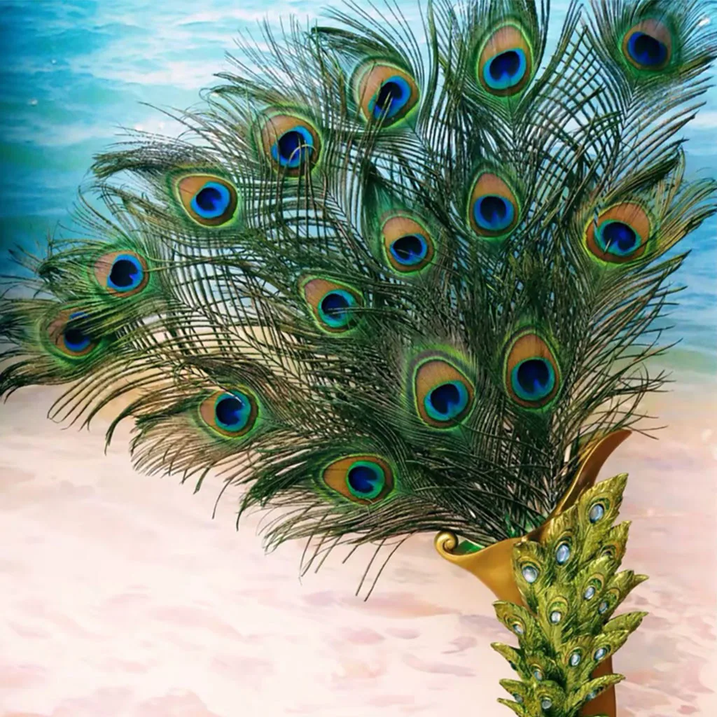 10pcs Peacock Tail Eyes Feathers 8-12 Inches /23-30cm For Bouquet DIY Decoration 