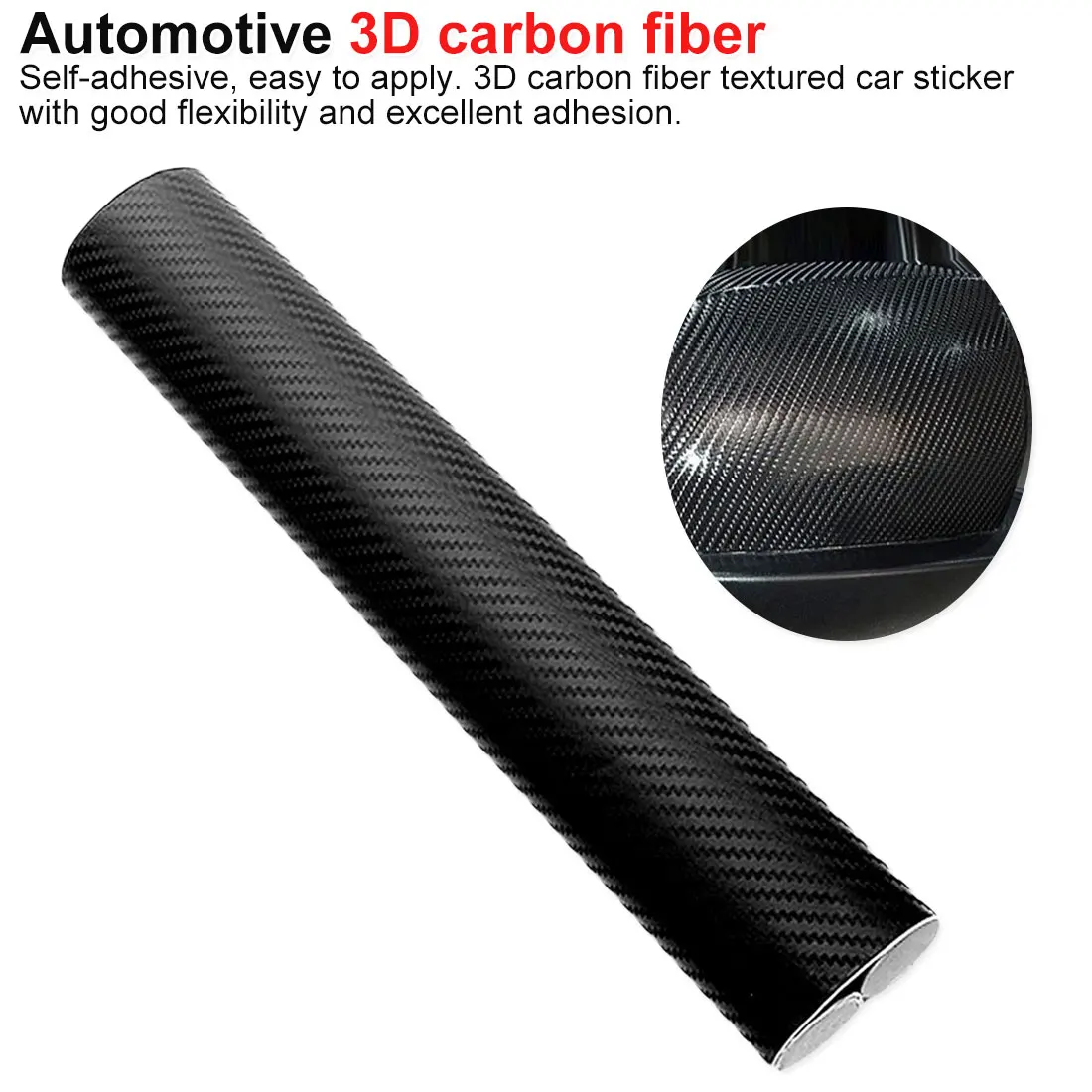CARBON FIBRE effect textured 3D self adhesive STANDARD vinyl car wrap roll 