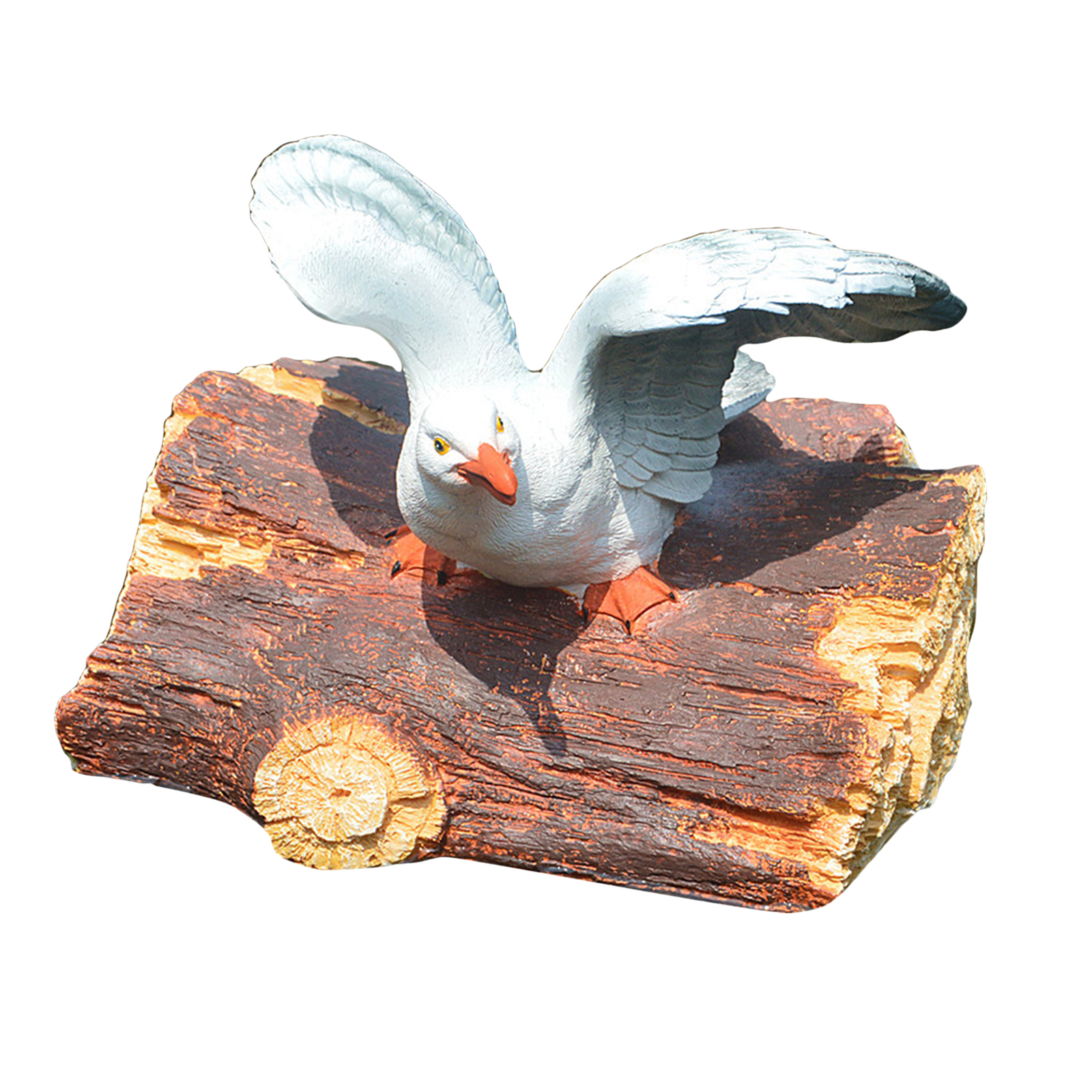 Realistic Resin Floating Seagull Statue Outdoor Pond Cute Winged Seagull Sculpture Decoration Ornament