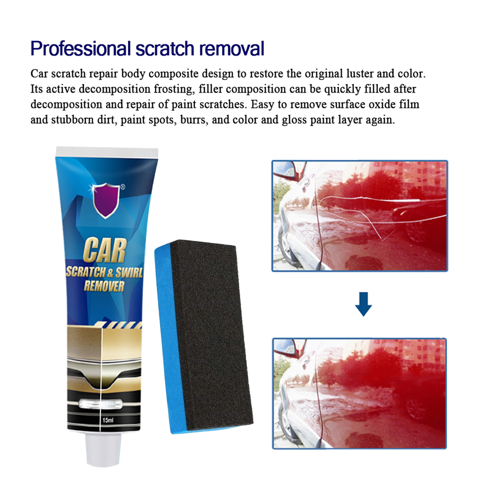 15ml Auto Car Scratch Swirl Remover Grinding Polishing Wax Remove Car Paint Scratches Swirls