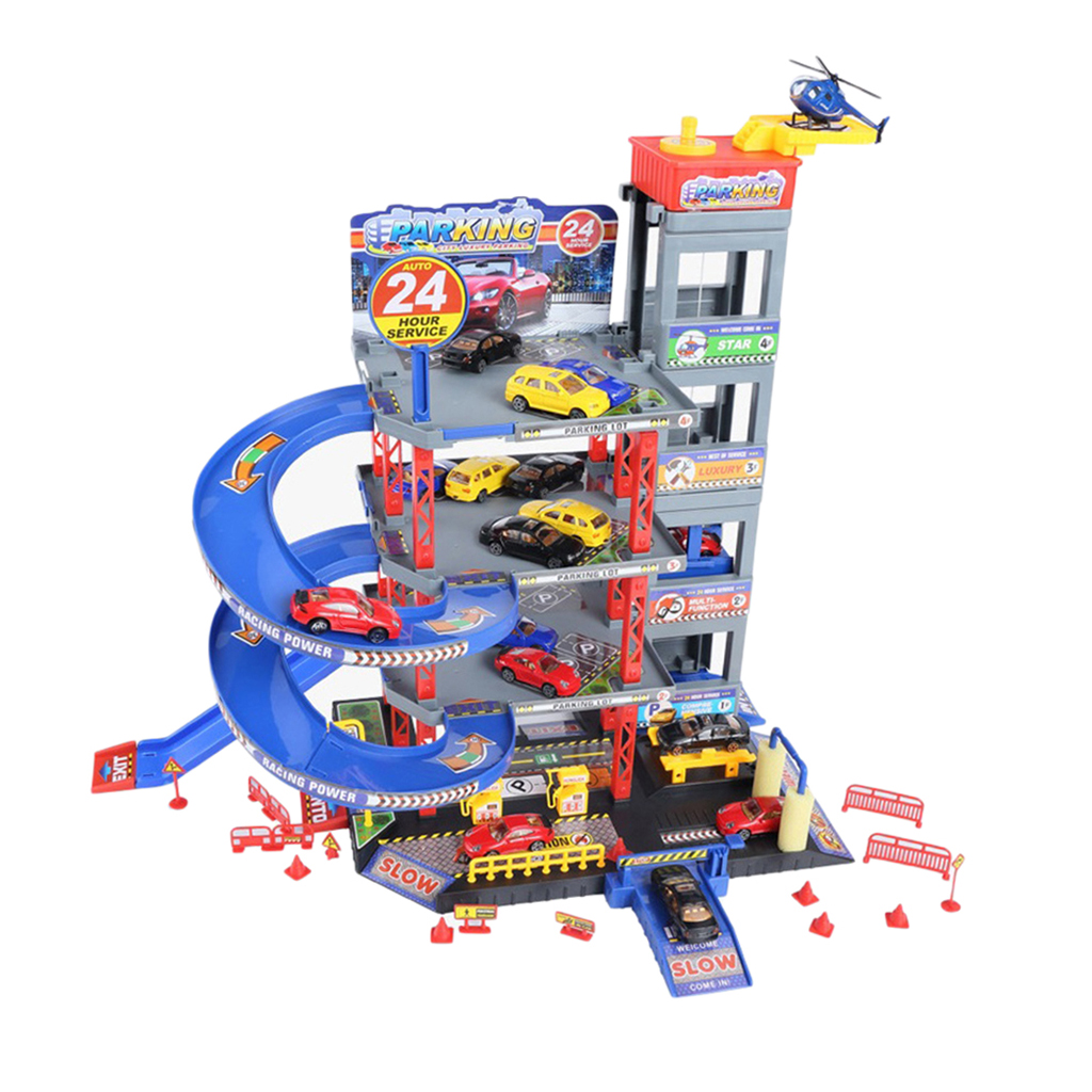 DIY Car Racing Track Toys Parking Lot Assembly Railway Kits,5 Level Parking Lot