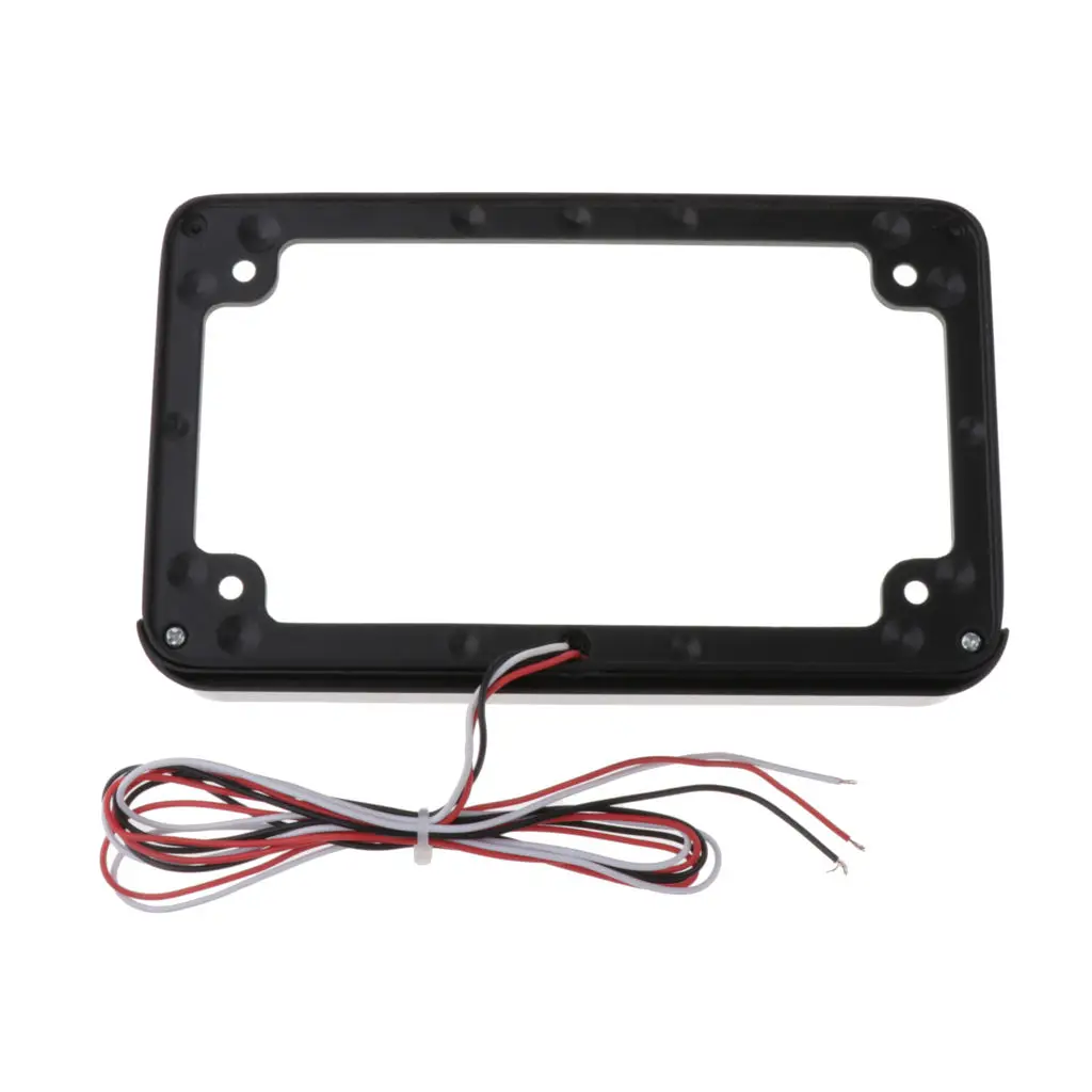 4 Holes Black License Plate Frame - with LED Steering Brake Tail Signal Lights