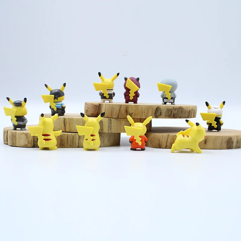 10pcs/sets cartoon movie Pokemon Action figure mini toys dolls 4CM Pikachu Action figure model children gifts birthday gifts mecha godzilla toy
