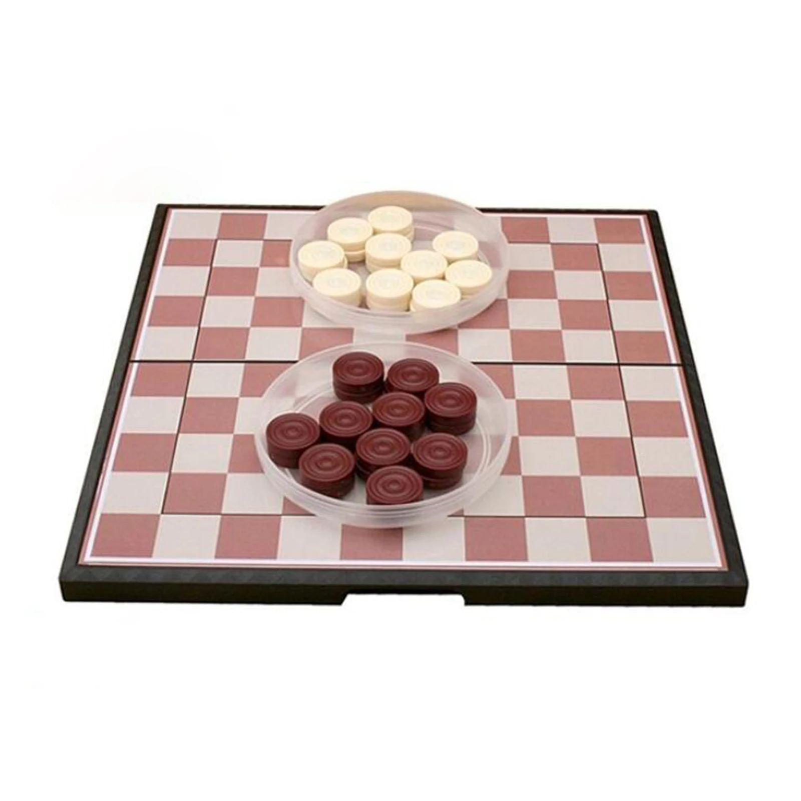 Checkers Board Game Set High-quality Magnetic Checkers Folding Checkerboard 27x27 CM Chessboard with Checkers Pieces