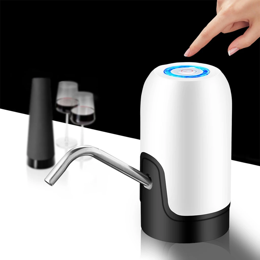 Water Bottle Pump Electric Portable USB Charging 5 Gallon Water Dispenser for Kitchen Home Office Camping White 