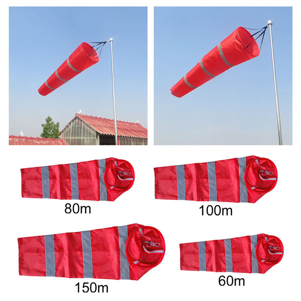 60/80/100/150CM Reflective Belt Windsock Outdoor Ripstop Wind Sock Bag