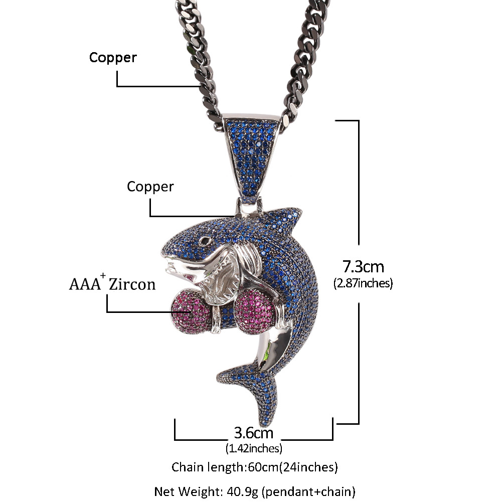 shark pendant diamond