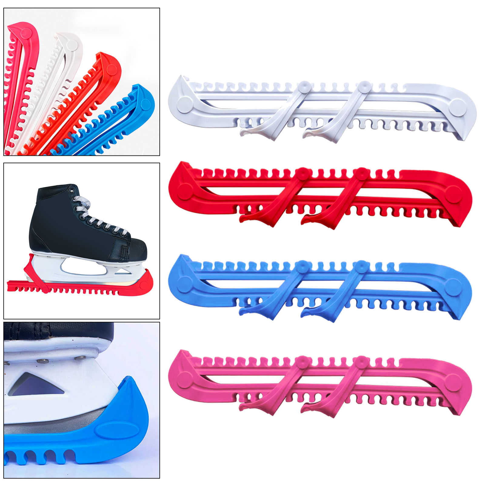 Adjustable Ice Hockey Figure Skate Blade Cover Ice Skate Blade Guards Protection with Adjustable Straps, Custom Fit