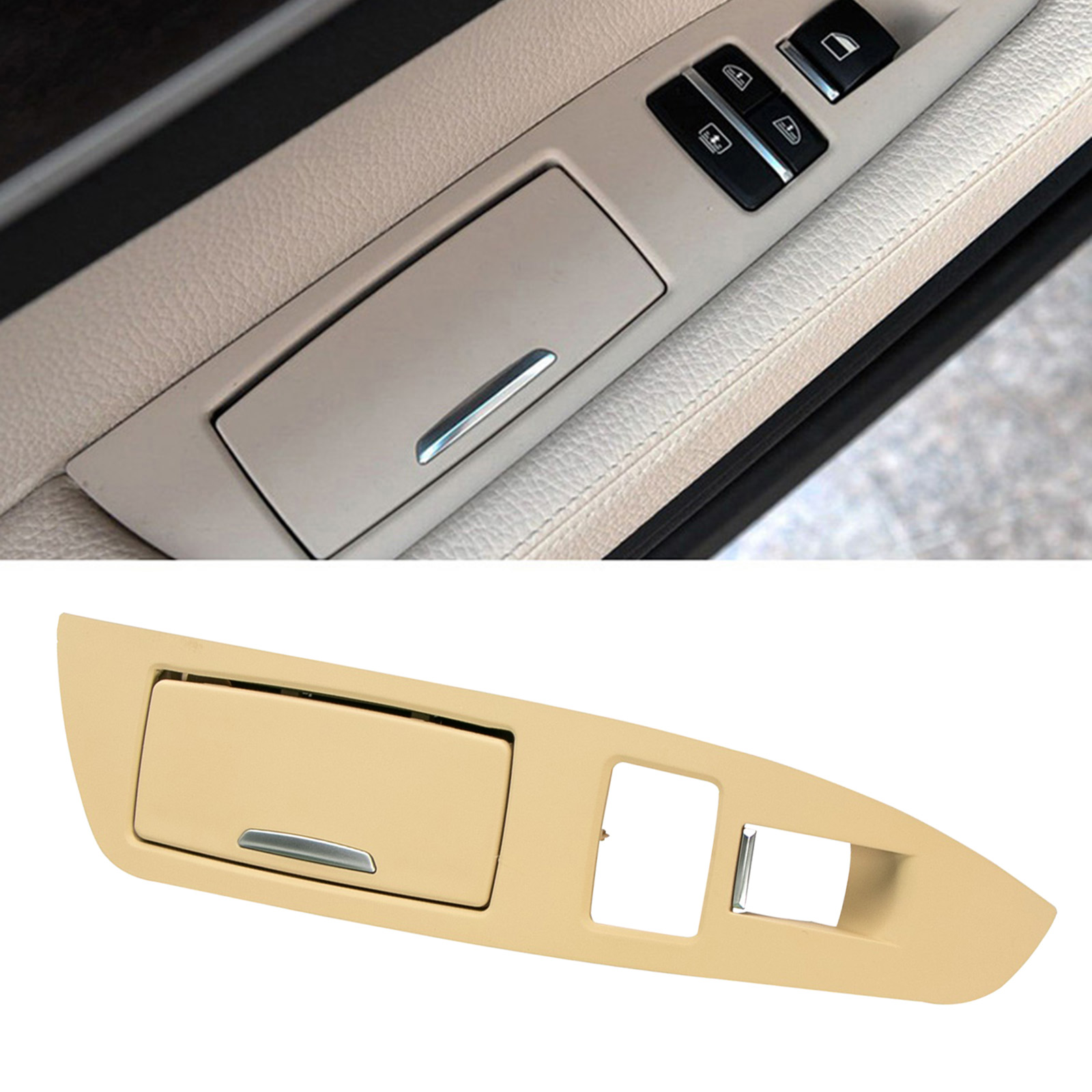 Handle Switch Door Ashtray Assemly Rear Door Interior Door Panels Trim Cover Plate for BMW 7 Series F01 2009-2017 Replace