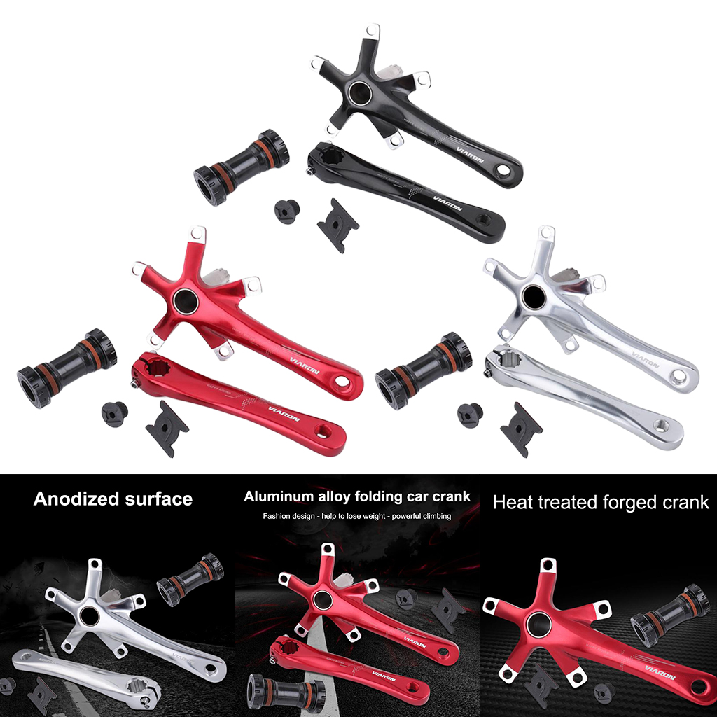 Bike Crank Arm Set，170mm 130 BCD Mountain Bike Crank Set with Bottom Bracket