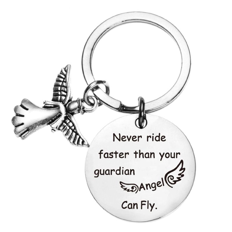 Wächter Keychain Engel Schlüsselbund Neue Fahrer Keychain Nie Fahrt Schneller Als Ihre Angel Können Fliegen Geburtstag Geschenk für Tochter Mädchen – Detail 1
