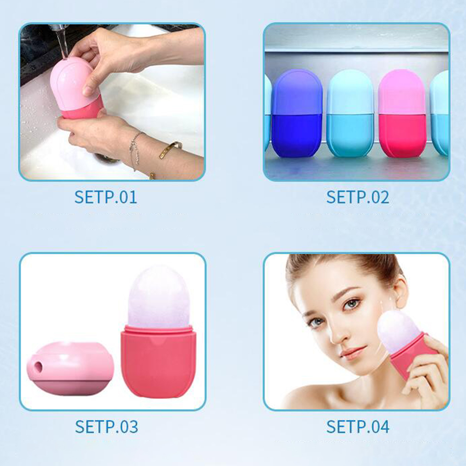2Pcs Ice Massage Cups Cold Massage Roller Tool Freezable for Muscle Body Muscles Stiffness Joint Back Pain Relief Inflammation