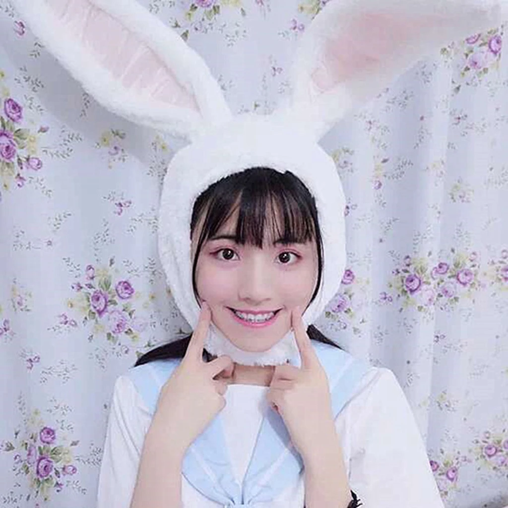 Funny&Cute Bunny Hat Rabbit Ears Funny Cute Bunny Costume Women for Photographing, Winter, Plushy, Toy, and etc. Warm Cozy 