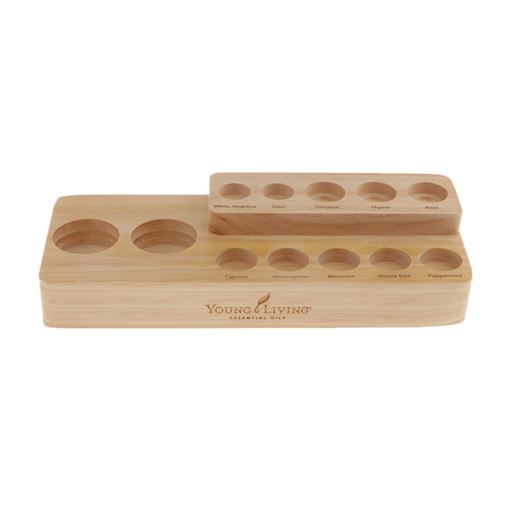 2-Tier Unfinished Wood 12-Bottle Essential Oil Display Stand