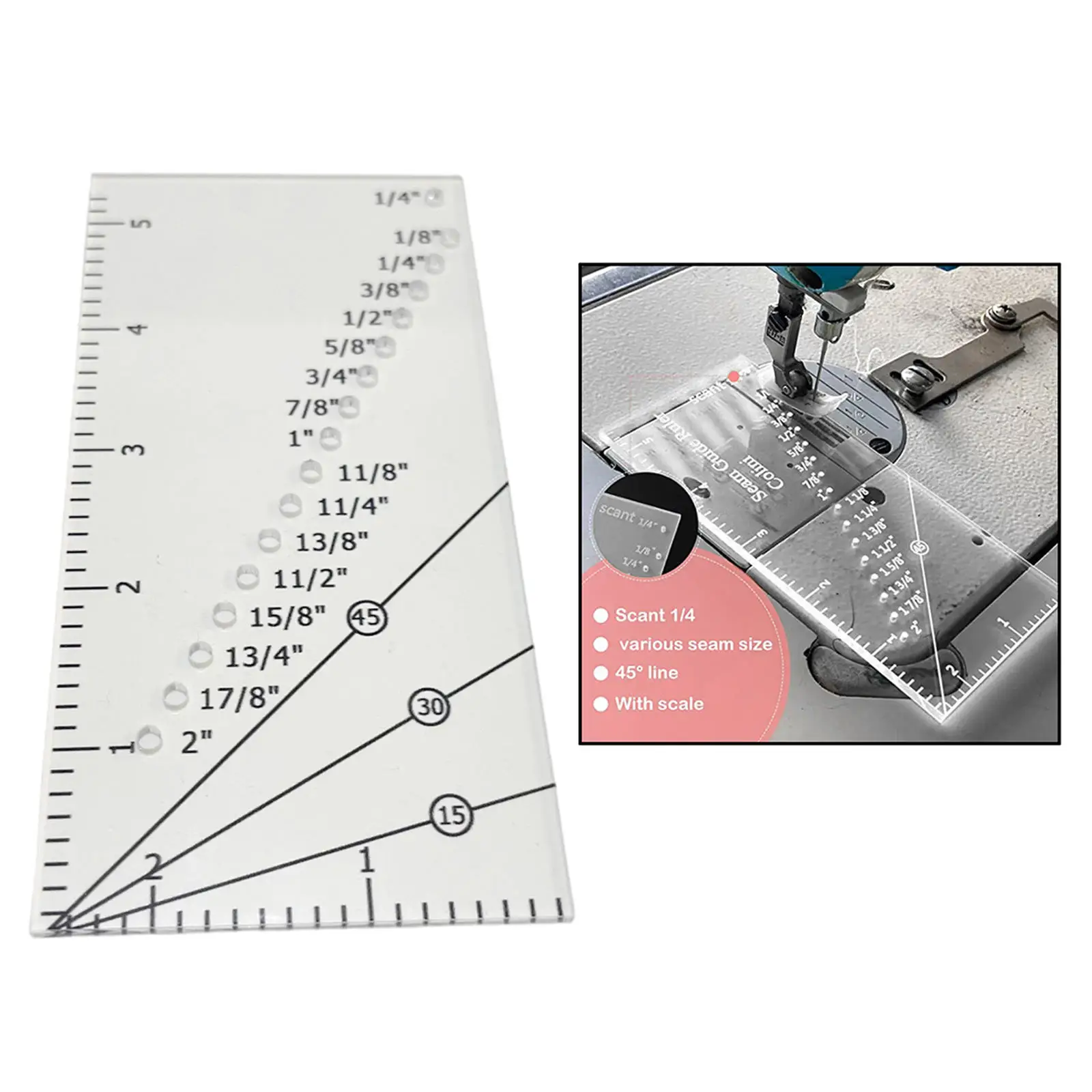 Sew Seam Allowance Ruler Manual DIY Patchwork Rulers Parallel Thread Measuring Tool Sewing Accessories