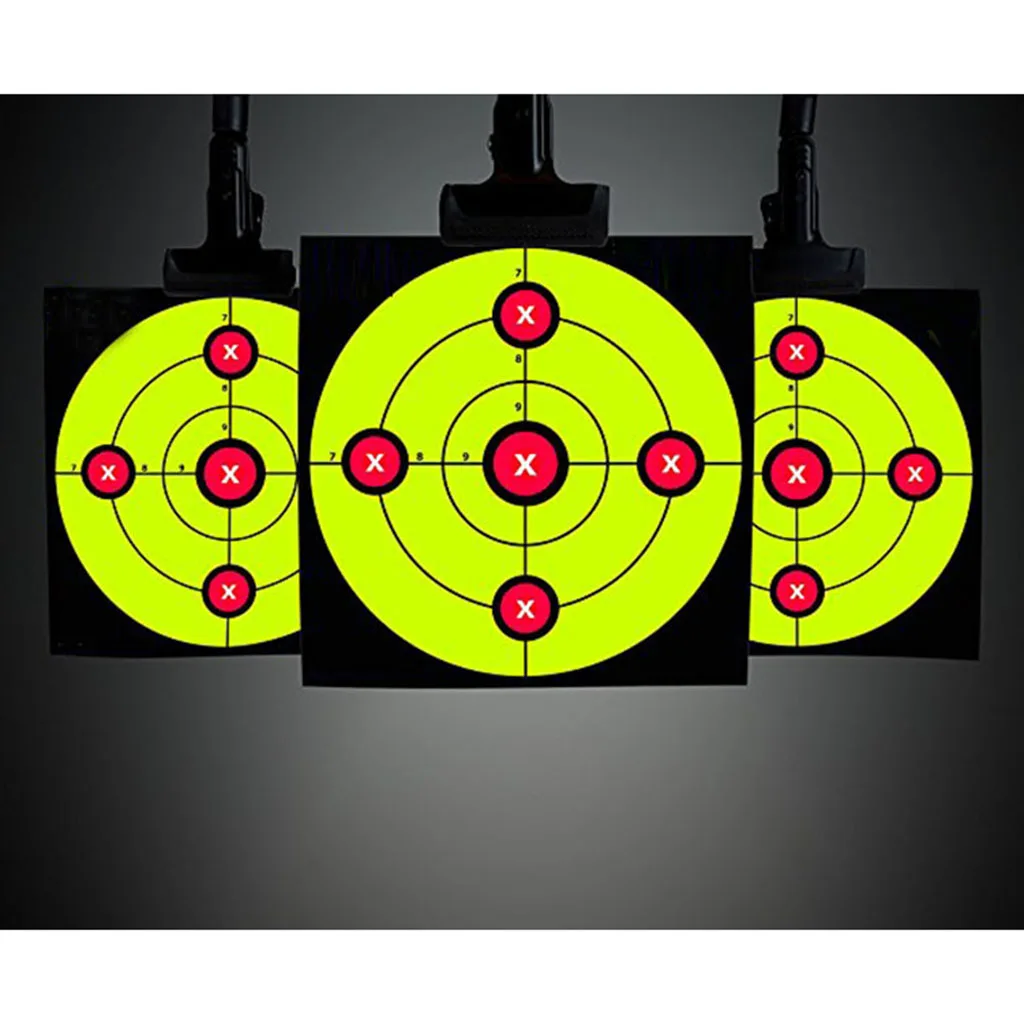 10-piece 7.9` Fluorescent Green Target Sticker Label SUPER HIGH VISIBLE