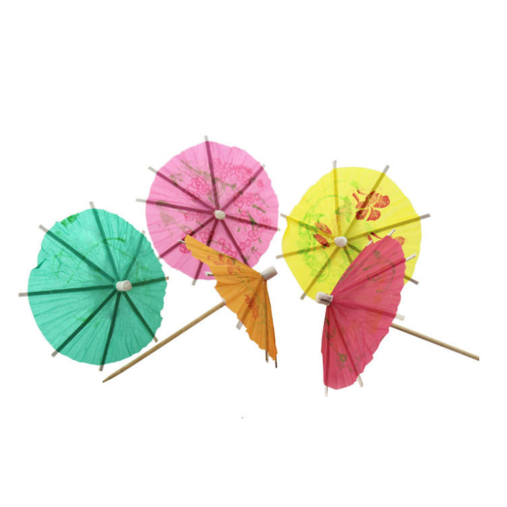 144pcs Oiled Paper Umbrella or 25pcs Peacock Paper Cocktail Picks Fruit Sticks