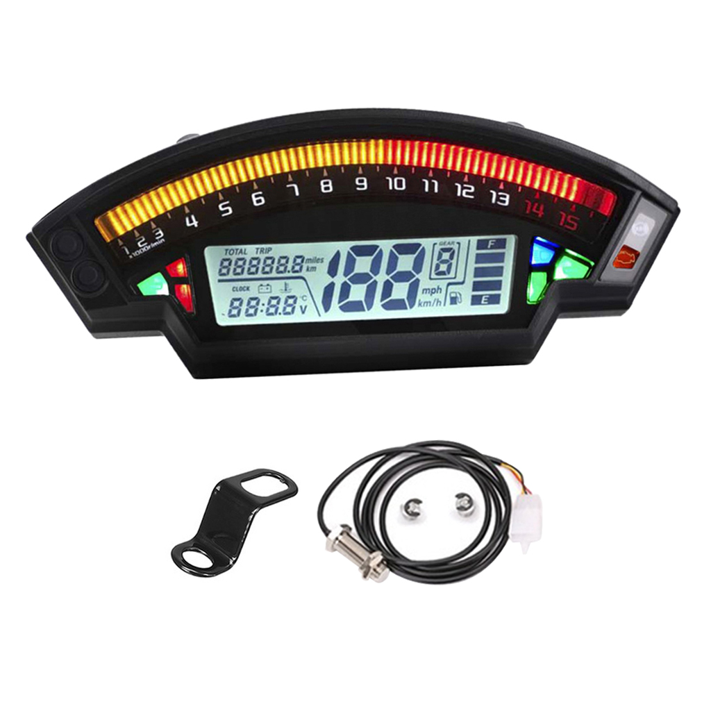Motorcycle Universal Speedometer Backlight Odometer For 1,2,4 Cylinders Meter