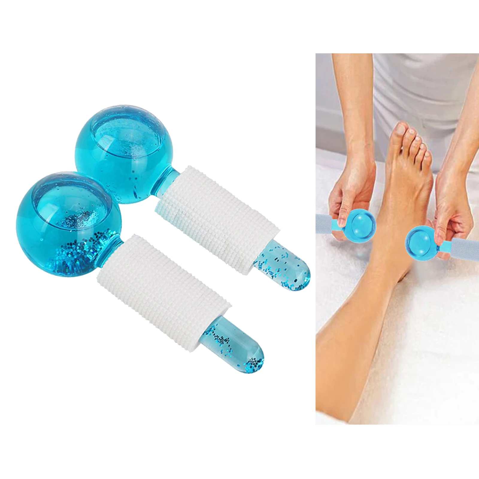 Facial Cooling Ice Globes Energy Crystal Ball 2Pcs Massage Roller for Facial Neck Care Facial Massage Tools