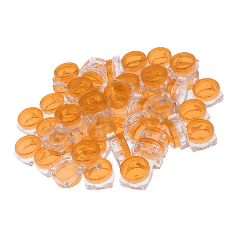 50 Pieces Square Pot Jars Plastic Cosmetic Containers Set with Lid for Liquid