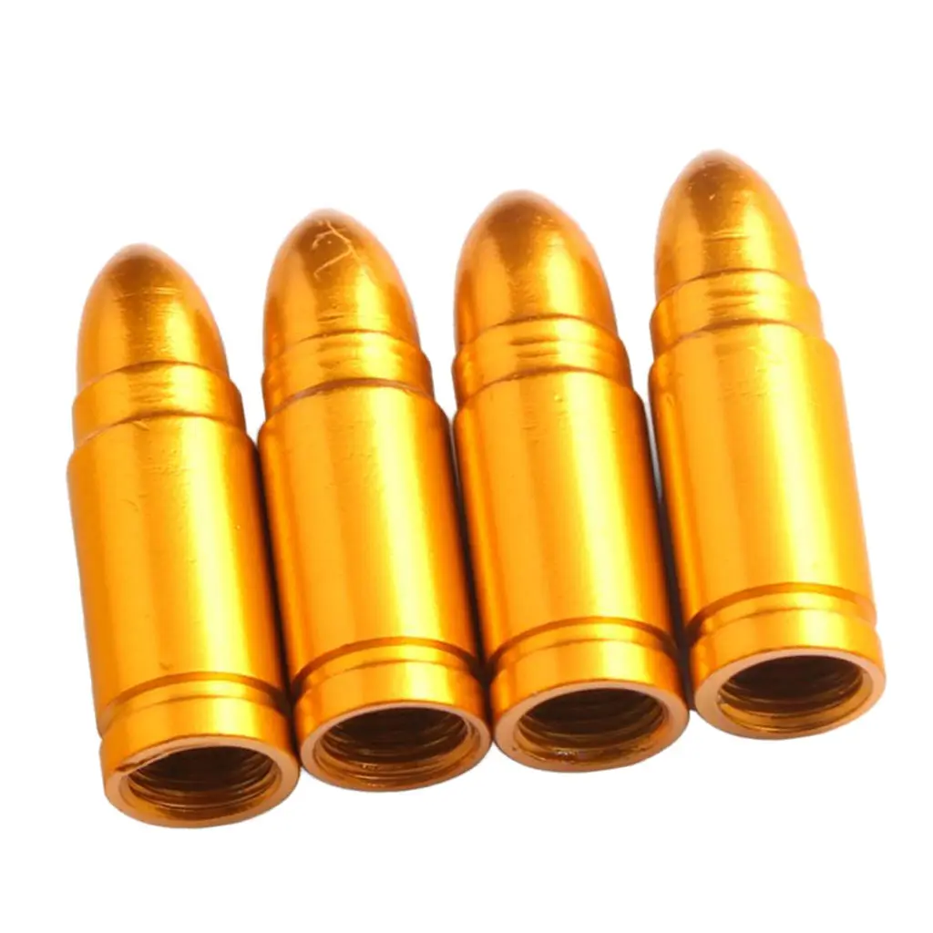 4X Gold Aluminum Auto Car Truck Air Port Tire Valve Wheel Stem Dust Caps