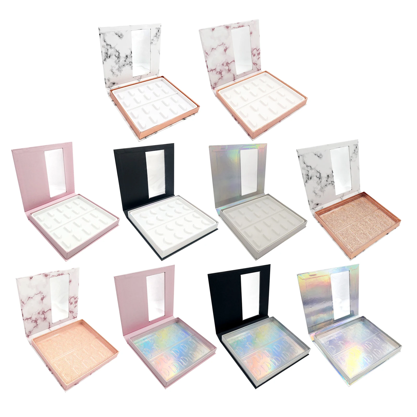 Lash Book Storage Empty Eyelashes Case Eyelash Strip Display Book 10 Pairs with Clear Window Organizer