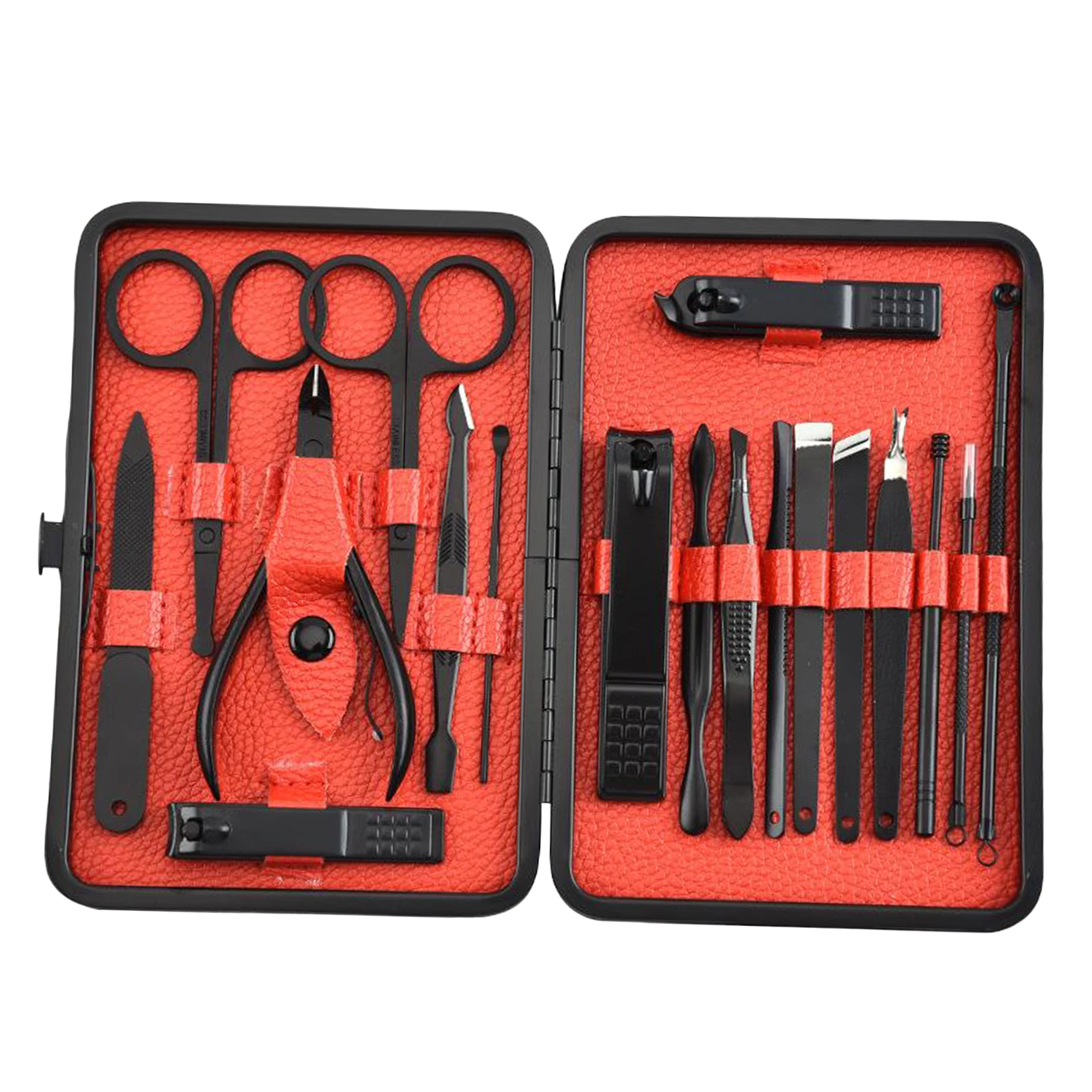 18 Pieces Multipurpose Manicure Stainless Steel Nail Scissors Grooming Tool Kit