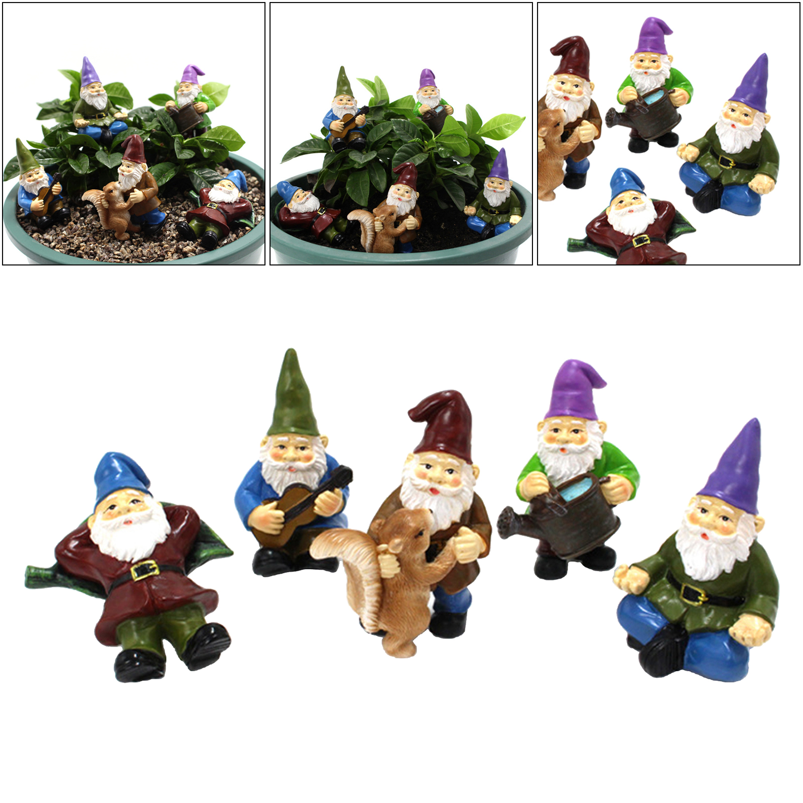 5pcs Mini Resin Garden Landscape Ornaments Decoration Outdoor Fairy Miniature