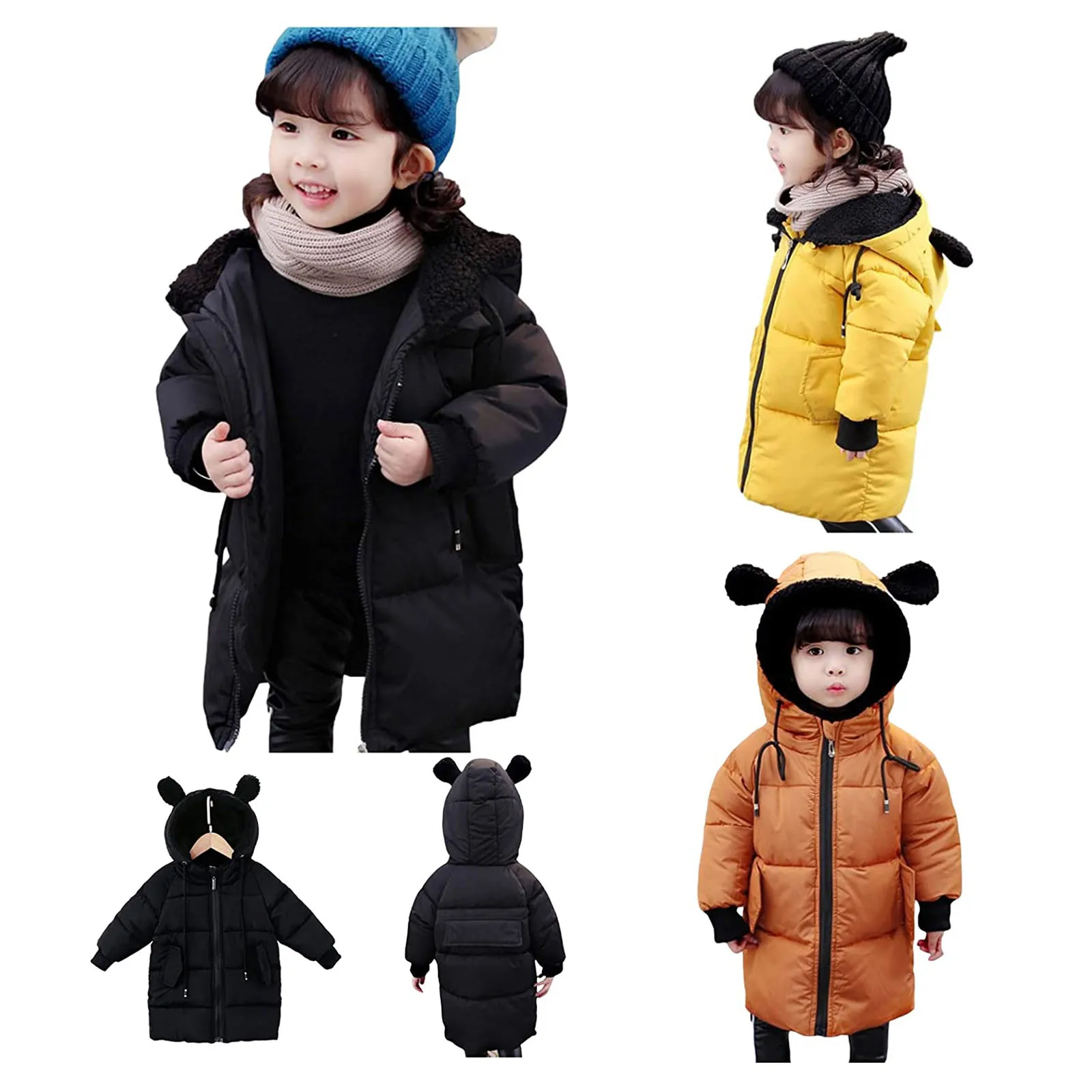 Child Kids Girl Boy Winter Hooded Coat Cloak Jacket Thick Warm Outerwear Clothes 