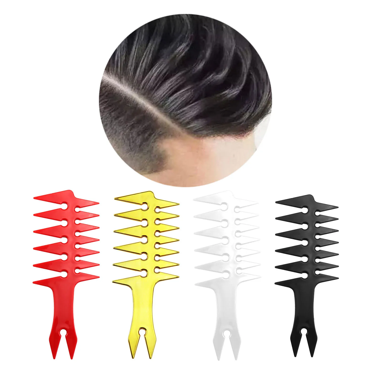 Men`s Oil Head Comb Gold Wide Tooth Fork Comb Black Large Tooth Hair Styling Comb  Detangling Curly Hair Comb Hairdressing