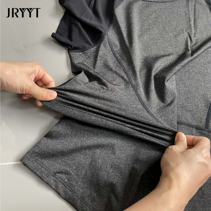 JRYYT Big Size Summer Quick Dry Sports T-shirt Women Loose Breatable Mesh Yoga Shirts Female Workout Tops L-4XL Activewear 2021