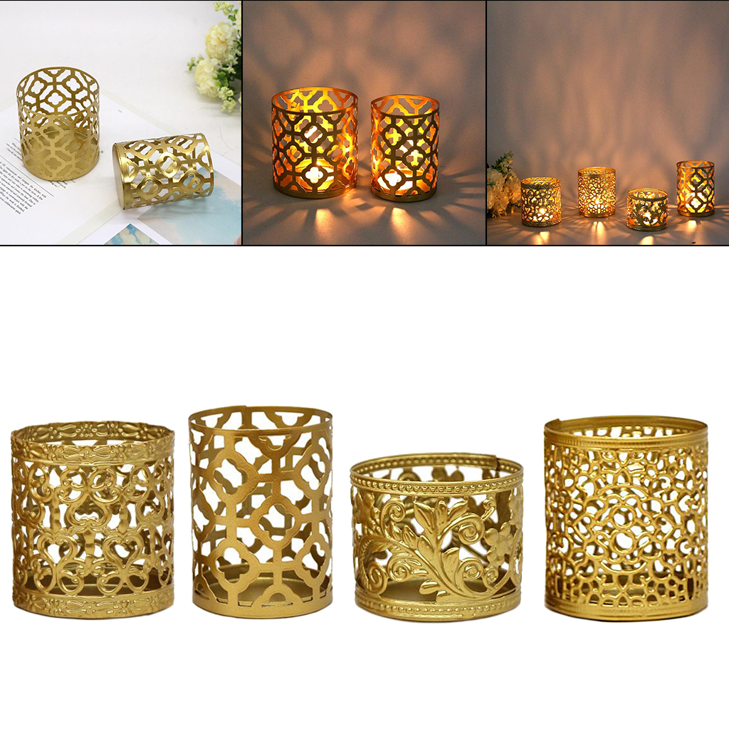 Creative Hollow Candle Holder Iron Art Decorative Candlestick Holder Tabletop Tealight Candle Stand Wedding Home Decor