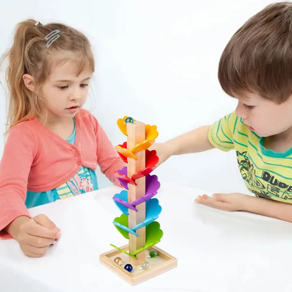 Ball Spiral Tower Building Block Stacking Toy Interactive Learning Stack, Drop and Go Ball Ramp Toy Kids Birthday Gift